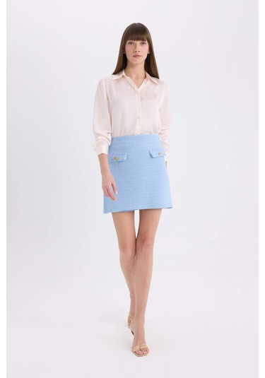 Defacto Regular Fit Basic Düz Saten Uzun Kollu Gömlek E1783ax24wner194 Ekru