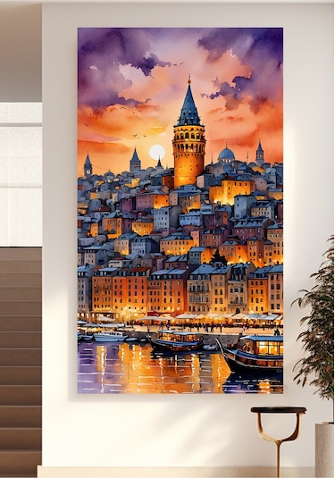 Galata Kulesi Manzarası Kanvas Tablo