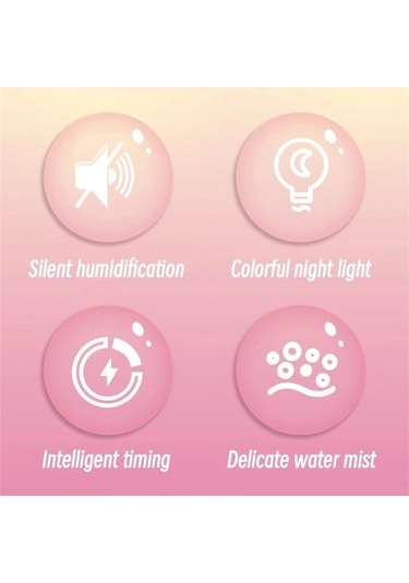 Createtech Usb Sprey Sessiz Nemlendirici Mini Masaüstü M328 Kek Karikatür Işık Gece Lambası Eklentisi Boyut:usb Beyaz