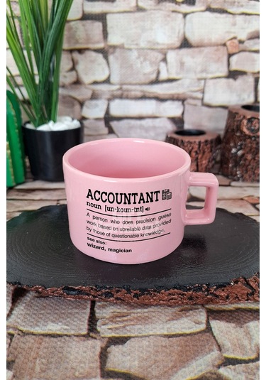 Accountant Definition Noun Baskılı Muhasebeci Kare Kulplu Fincan Pembe Kupa Bardak Pembe