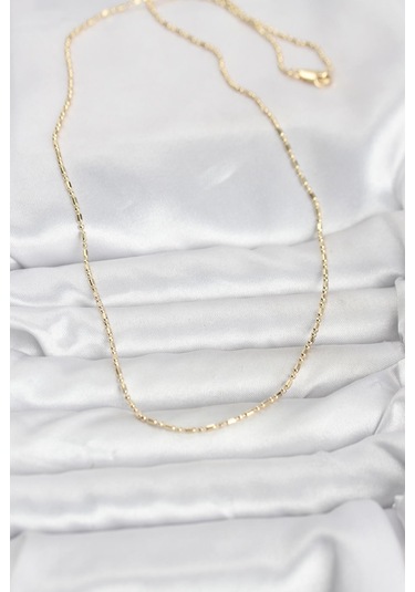 Cm 14k Gold Renk Zincirli 60 Cm Kadın Kolye Renkli