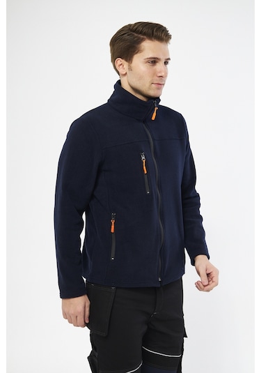 Mervem Lacivert Tam Fermuarlı 3 Cepli Polar Lacivert