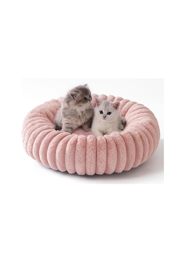 Gateesat Bej 60cm Ekstra Büyük Yıkanabilir Yatak Tüylü Köpek Kedi Yatağı