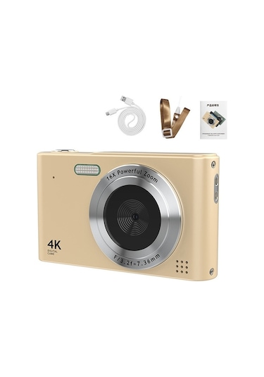 Trendooze Hallow 4k Dijital Kamera Kamera 48mp Dijital Video Kamera Altın Oz