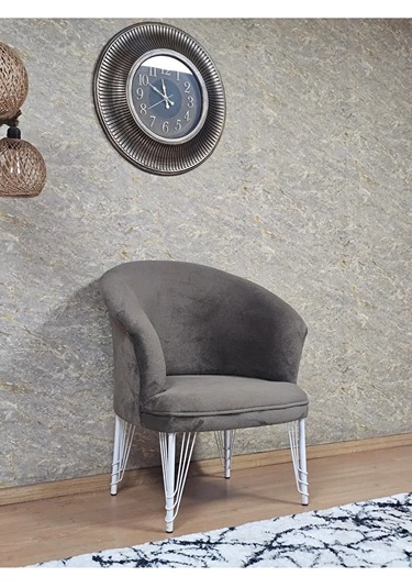 Tekli Teddy Beyaz Boyalı Telli Ayak Çay Seti Koltuk Tekli Berjer Çok Renkli