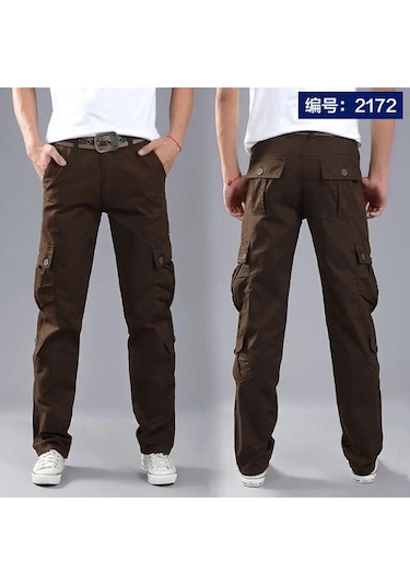 2024 Yeni Erkek Çoklu Cepli Kargo Pantolonu, Gevşek Düz Bacak Açık Hava Çalışma Pantolonu, Erkekler İçin Büyük Boy Askeri Pantolon Kahverengi 2024 Yeni Erkek Çoklu Cepli Kargo Pantolonu, Gevşek Düz Bacak Açık Hava Çalışma Pantolonu, Erkekler İçin Büyük Boy Askeri Pantolon Kahverengi