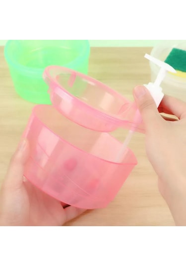 Sünger-otomatik Sıvı Sabunluklar Sabun Kutusu Sünger Mutfak Bulaşık Makinesi Manuel Pres Deterjan Kabı Organizatör Mutfak Aletleri