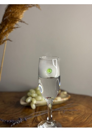 Şampanya Kadehi Gülen Yüz Figürlü 2'li Şeffaf