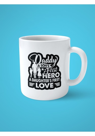 Daddy Son Babalar Günü Baskılı Kupa Bardak Çok Renkli