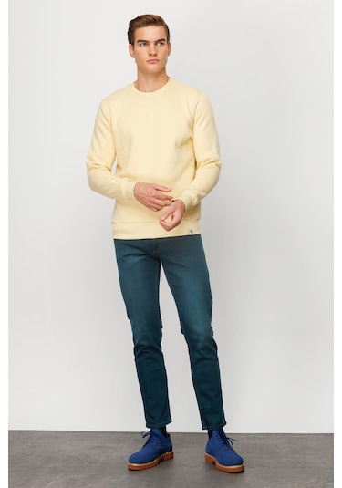 Igs İgs Erkek Sarı Standart Bisiklet Yaka Sweatshirt Sarı