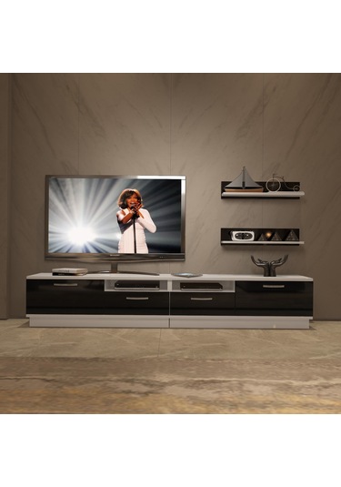 Decoraktiv Trendstyle 220r Slm Tv Ünitesi Tv Sehpası Beyaz - Siyah