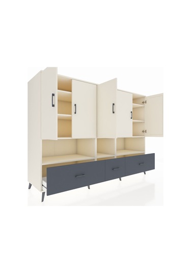 Kronos Dolap 12 Raflı 3 Çekmeceli 5 Kapaklı 220x59x163 Aytaşı-ayt Aytaşı-aytaşı/antrasit