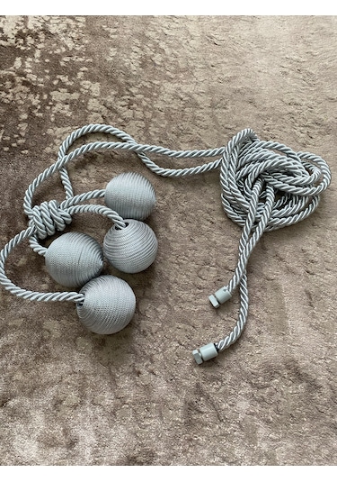 Modern Sarım 4 Toplu Braçol Kornişe Takmatik Ipli Tavan Perde Aksesuarı Gri