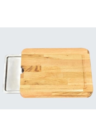 Pratik Tepsili Ahşap Kesme Tahtası Tdrtr