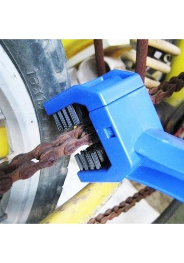 Buffer Bisiklet Zincir Dişlisi Koruyucu Pas Sökücü Temizleme Fırçası Aparatı Bakım Seti 4 Parça Çok Renkli