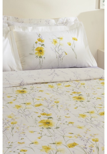 Karaca Home Rosella %100 Pamuk Çift Kişilik Nevresim Takımı Sarı Sarı
