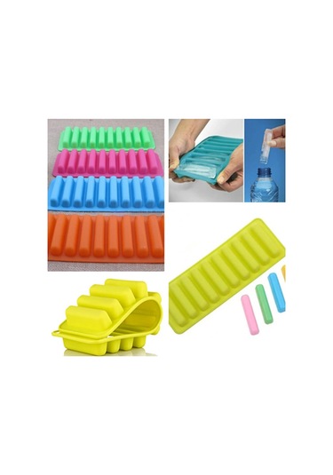 Yaratıcı Silikon Buz Küpü Tepsi Kalıp Parmak 10 Izgara Çikolata Mavi