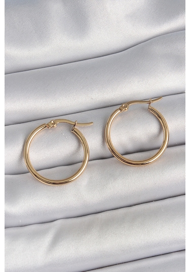316 Çelik Gold Renk 22mm Kadın Halka Model Kadın Küpe Çok Renkli