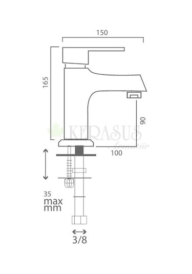 Kerasus Sun Serisi - Mix Lavabo Bataryası 35ø Sarı Mavi