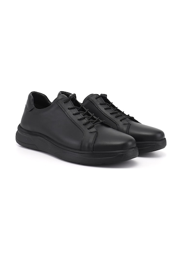 Diğer Erkek Siyah Bağcıklı Hakiki Deri Sneaker Ddma85142873