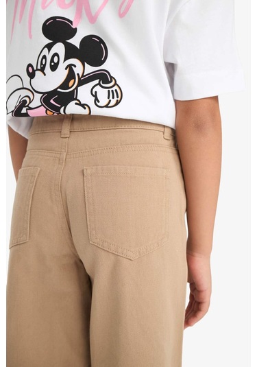 Defacto Kız Çocuk Wide Leg Geniş Paça Pamuklu Pantolon E6188a825aubg656 Bej