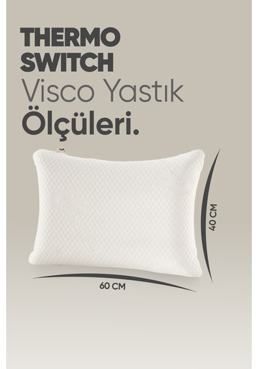 Akıllı Isı Hafızalı Tombul Visko Yastık - Ortopedik Termal Isı Dengeleyici Termoswıtch Lüx Yastık Beyaz