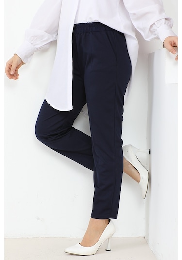 Zülal Beli Lastikli Cepli Pantolon 651 - Lacivert