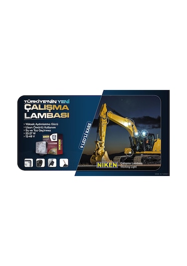 Çalışma Lambası Ledli Kare 22-27W 9 Ledli Niken Eco