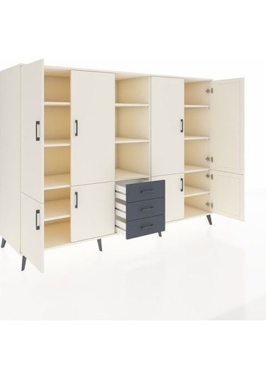 Kronos Dolap 11 Raflı 3 Çekmeceli 8 Kapaklı 220x59x163 Aytaşı-ayt Aytaşı-aytaşı/antrasit