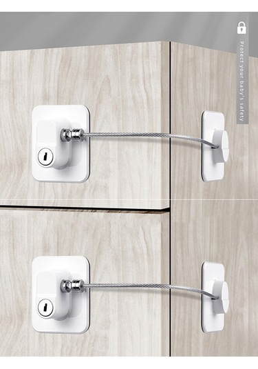 Reedark Bebek Güvenlik Kilidi - Buzdolabı, Dolap Ve Çekmeceler İçin Yapışkanlı Kilit Siyah