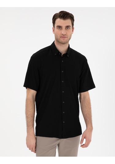 Pierre Cardin Erkek Siyah Gömlek Kısa Kollu 50307091-vr046 Siyah