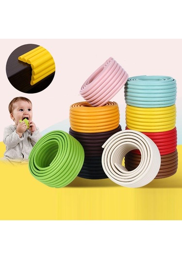 Koruma Çarpışma Yastığı Köpük Tampon Masa Köşe Koruyucu Masa Kenar Koruma Şeridi Bebek Güvenliği Bej