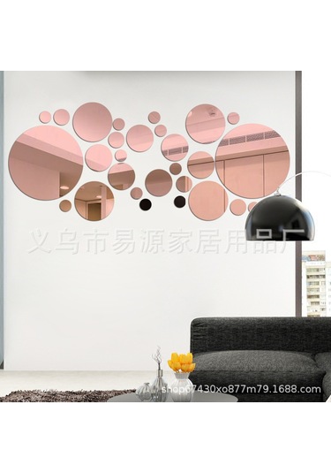 Reedark 30 Adet Altın Renkli Akrilik Yansıtıcı Dairesel Duvar Sticker Seti - Ev Dekorasyonu Dıy, Çocuk Odası/yatak Odası/banyo Uygun, Hafif Ve Kolay Kurulum Altın