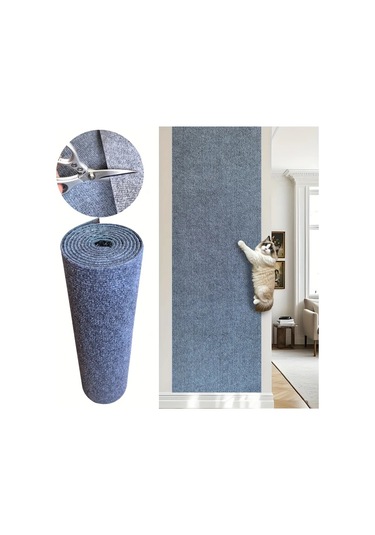 Honeybeeshop Kendinden Yapışkanlı Tırmalama Matı Light Grey 15.75inch X 118.11inch Dayanıklı Kedi Oyuncak Ev Dekoru