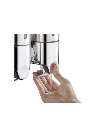 Relaxed 3pıc Duvara Monte Duş Jel Şampuan Konteyner Pompası Çift El Banyo Sıvı Sabunluk