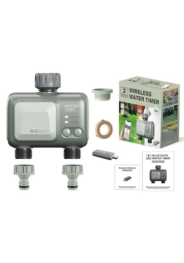 Bluetooth + Wifi Uzaktan Kumandalı Çift Çıkışlı Su Zamanlayıcı