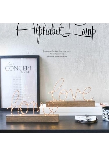 Fastbuy Mini Gece Lambası - Yatak Odası Başucu - Renkli Ahşap Ferforje Lamba Renkli