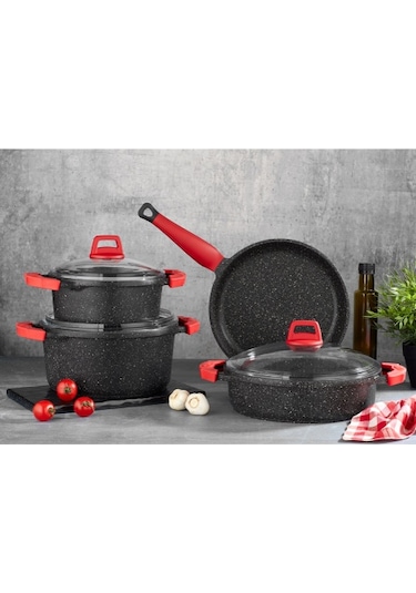 Gülsan 7 Parça Granit Alüminyum Döküm Tencere Seti