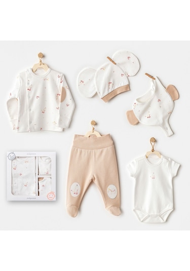 Andywawa Circur Party 5'li Bebek Hastane Çıkış Seti Ac25000 Ekru