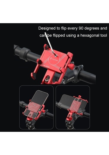 Pazly Dayanıklı Johorse Cep Telefonu Tutucu, Motosiklet/gidon Bağlı, Siyah Gövde, 5-10 Cm Genişlik, Su Paslanmaz Çok Renkli