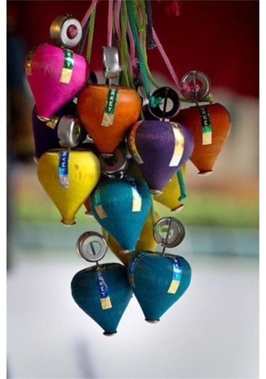 Nostaljik Ahşap Topaç Oyuncak 5'li Demet