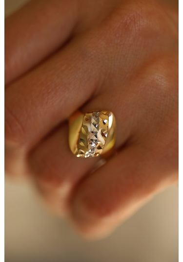 14 Ayar Altın Taşsız Kalemli Anne Yüzük 9 - Yzk26867