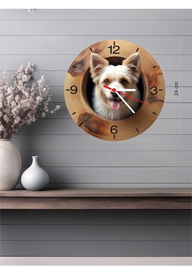 24x24 Cm 3d Görünümlü Ahşap Duvar Saati V5