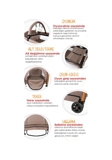 Baby Home 600 Nanny Bebek Oyun Parkı Yatak + Sünger Yatak