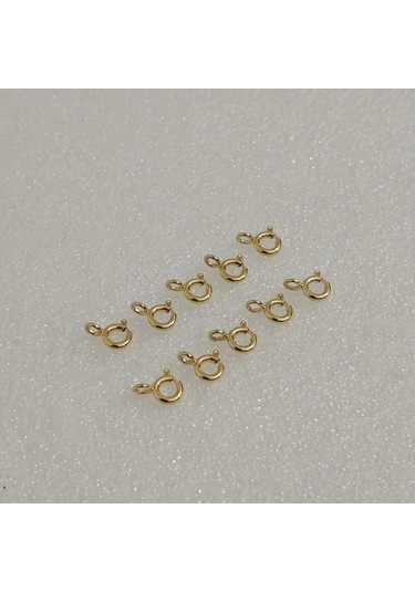 Elmpaly 10 Adet Altın Renk Yuvarlak Spring Halka Kulp Takı Yapımı İçin Dayanıklı Kolye Bileklik Bağlantı Kelepçesi Diğer