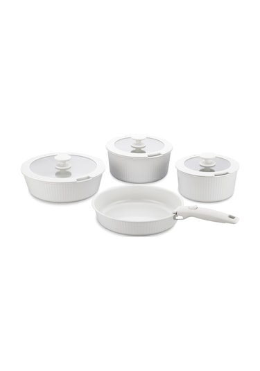 Korkmaz Nova Pratika 8 Parça Bej Tencere Seti A2792-2 Gri