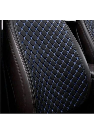 Araba Koltuk Deri Minderi 7'li Parça Ön Ve Arka Oturak Sırt Dayama Minder Siyah Mavi