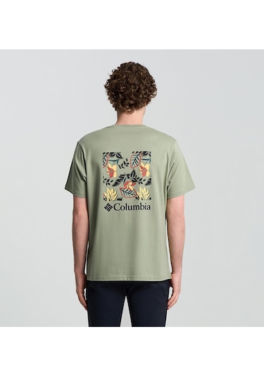 Columbia Cs0415 Csc M Comfort Pasteled Framed Ss Tee Erkek T-shirt-29974 Kahverengi