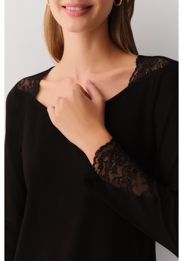 Suwen Dragon Pijama Takımı Sh26231660012 Siyah