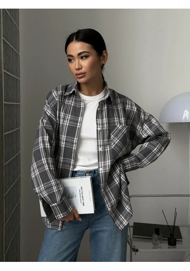 Seysha Oversize Kareli Gömlek 292810531